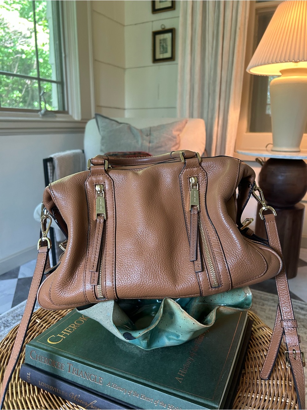 Michael Kors Tan Brown Pebbled Leather Satchel